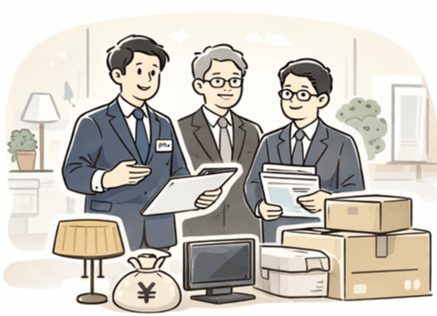 不要品の処分・買取サポートのイメージイラスト